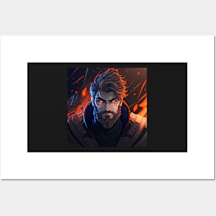 Valheim Fire Storm Viking Portrait Posters and Art